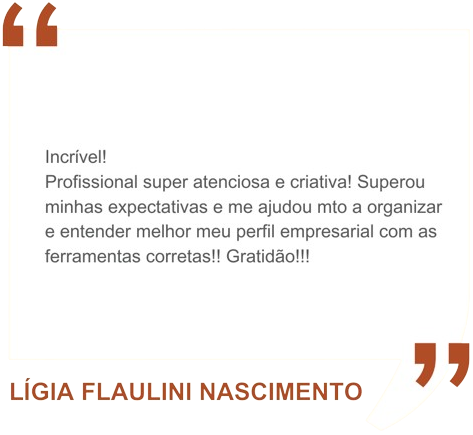 Incrível! Profissional super atenciosa e criativa! Superou minhas expectativas e me ajudou mto a organizar e entender melhor meu perfil empresarial com as ferramentas corretas!! Gratidão!!!